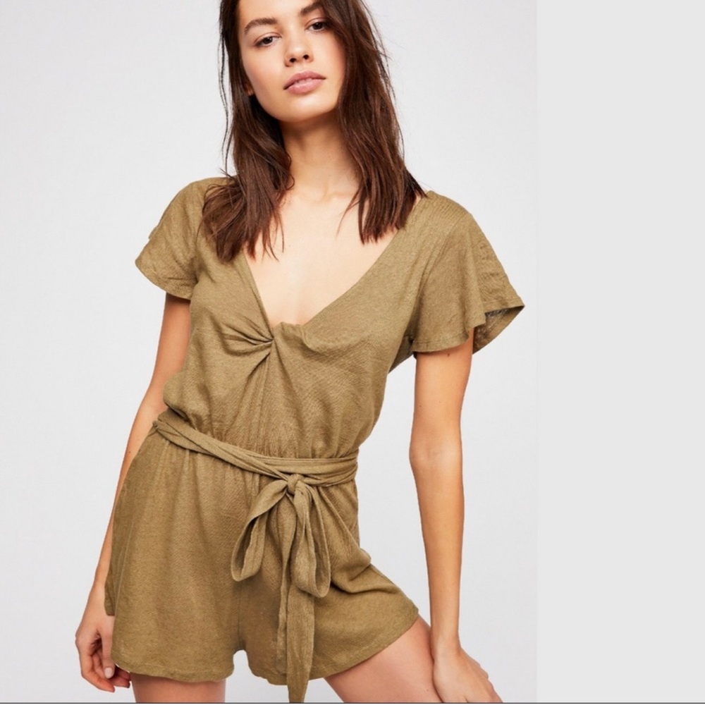 Free People Olive Green Romper
